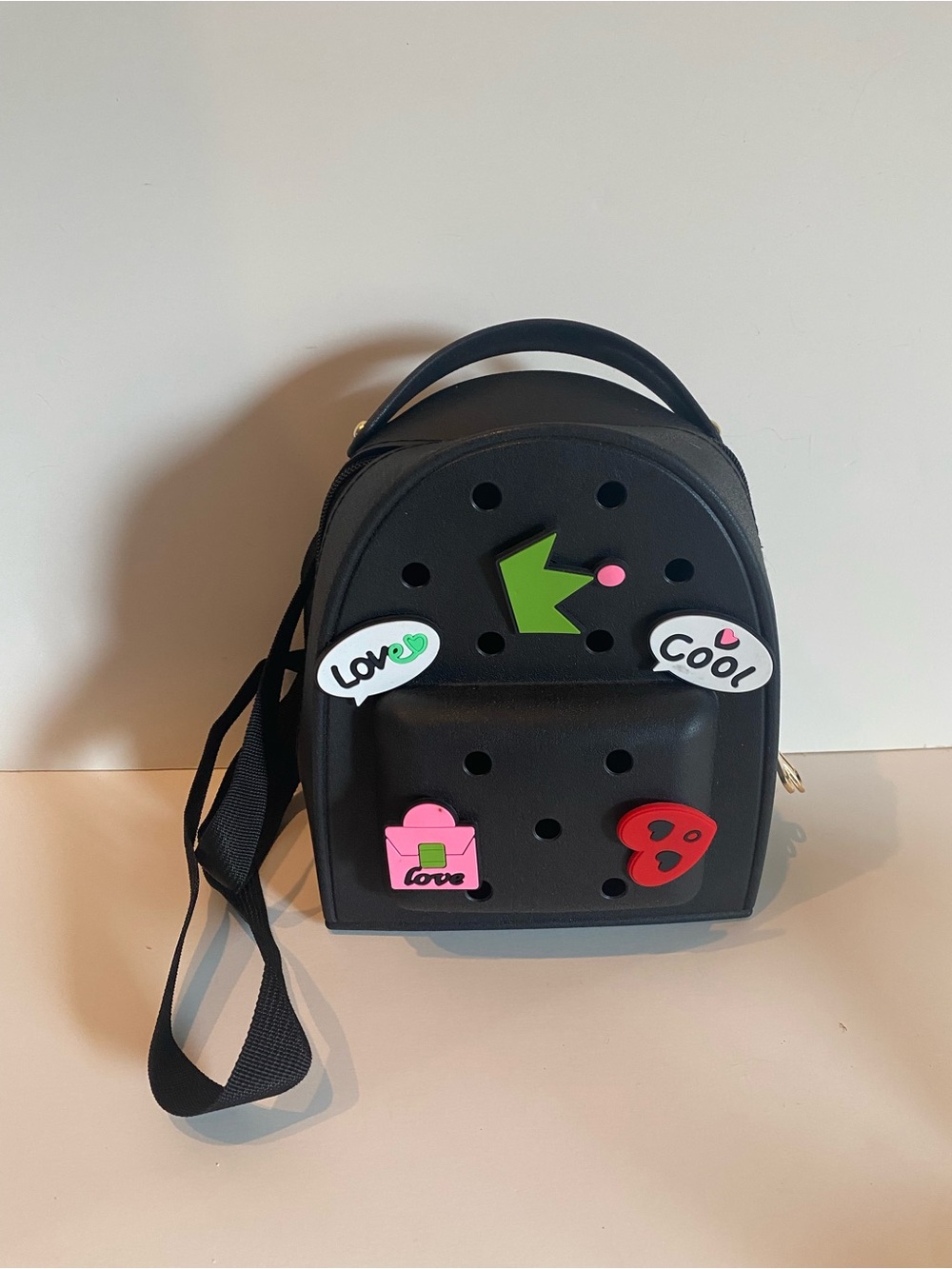 Kids Black Mini Backpack with Fun Charms